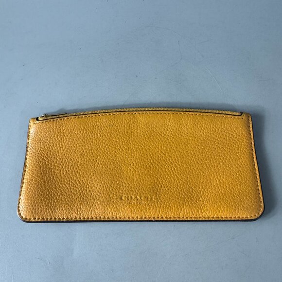 Coach Mustard Leather Long Card Holder/Wallet - Picture 1 of 14
